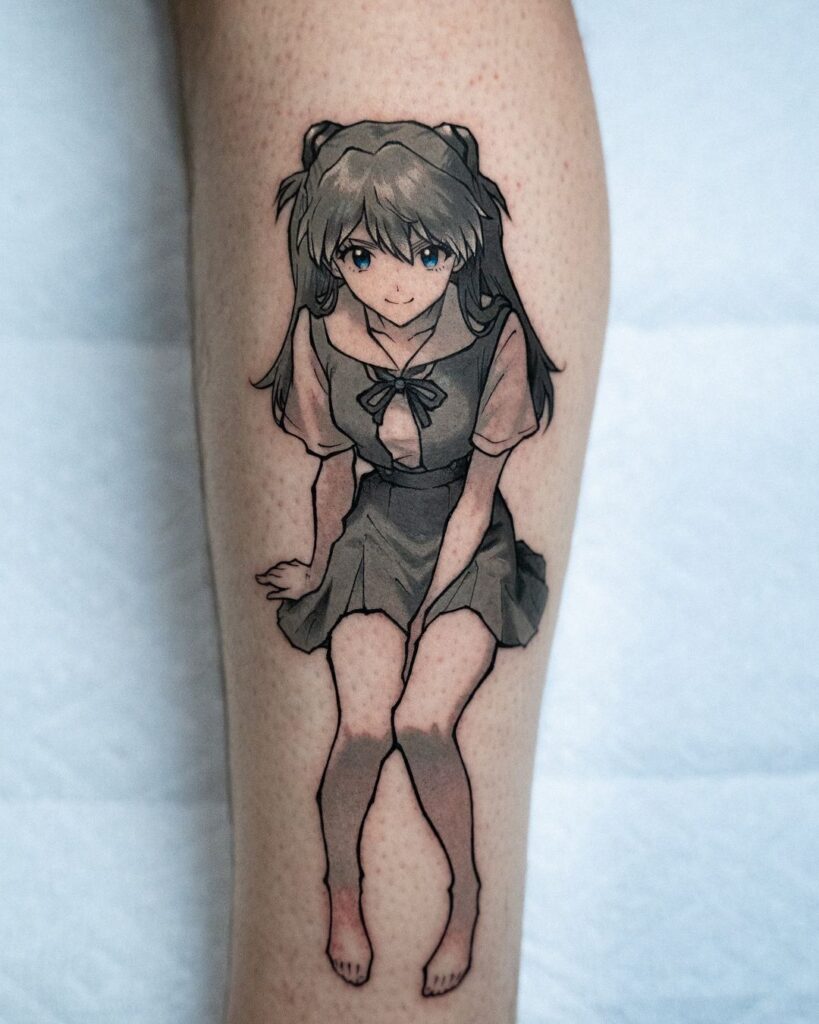 Tinta de anime preta e cinzenta