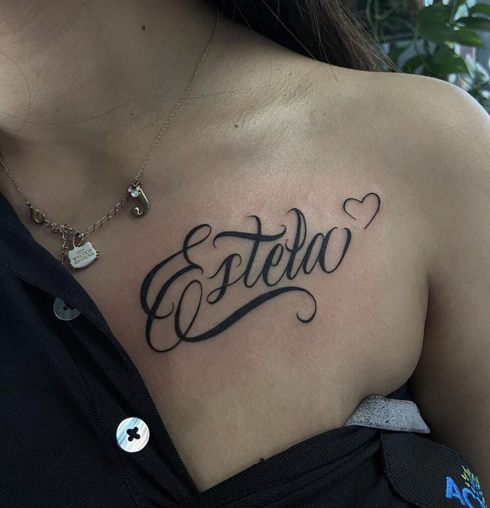 Bold, Elegant Cursive Tattoo Design