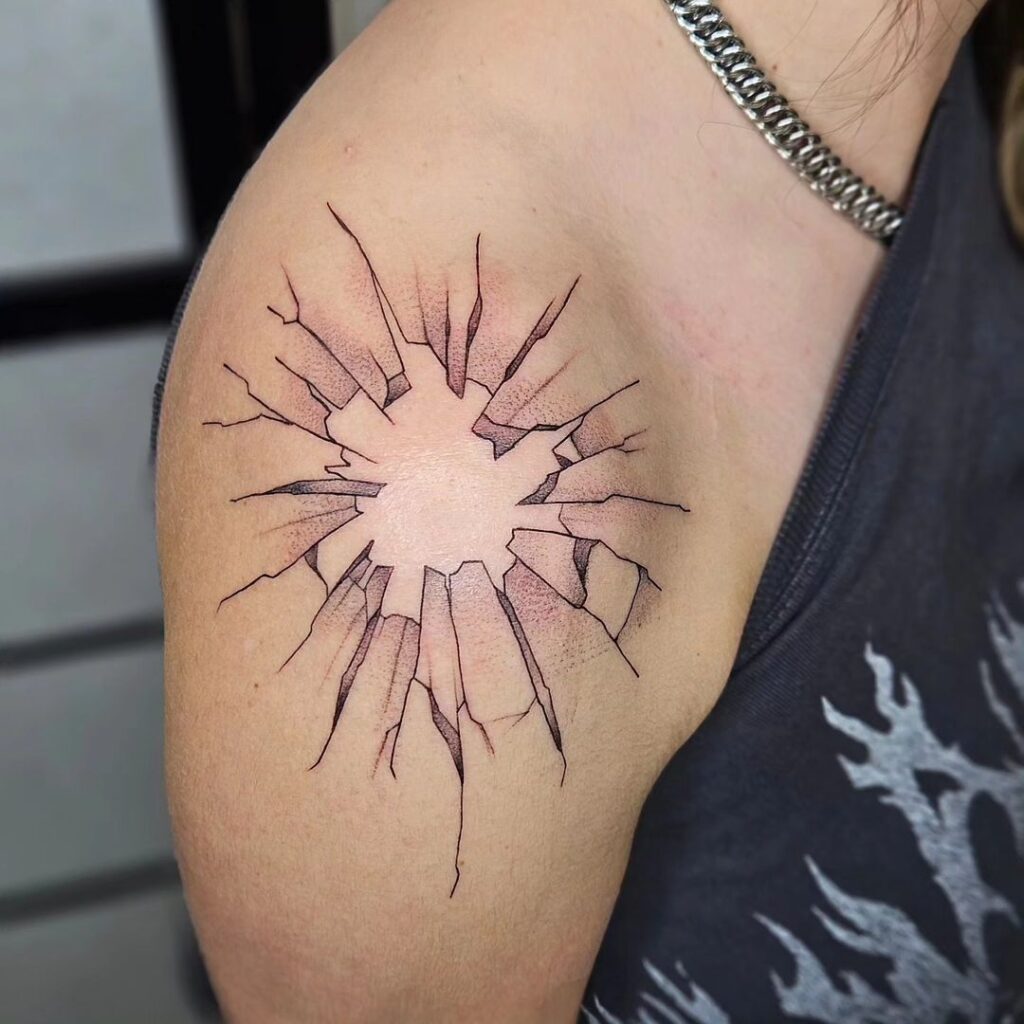 Tatuaggio della pelle rotta