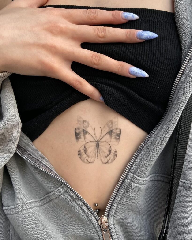 Tatuagem de ilusão de borboleta