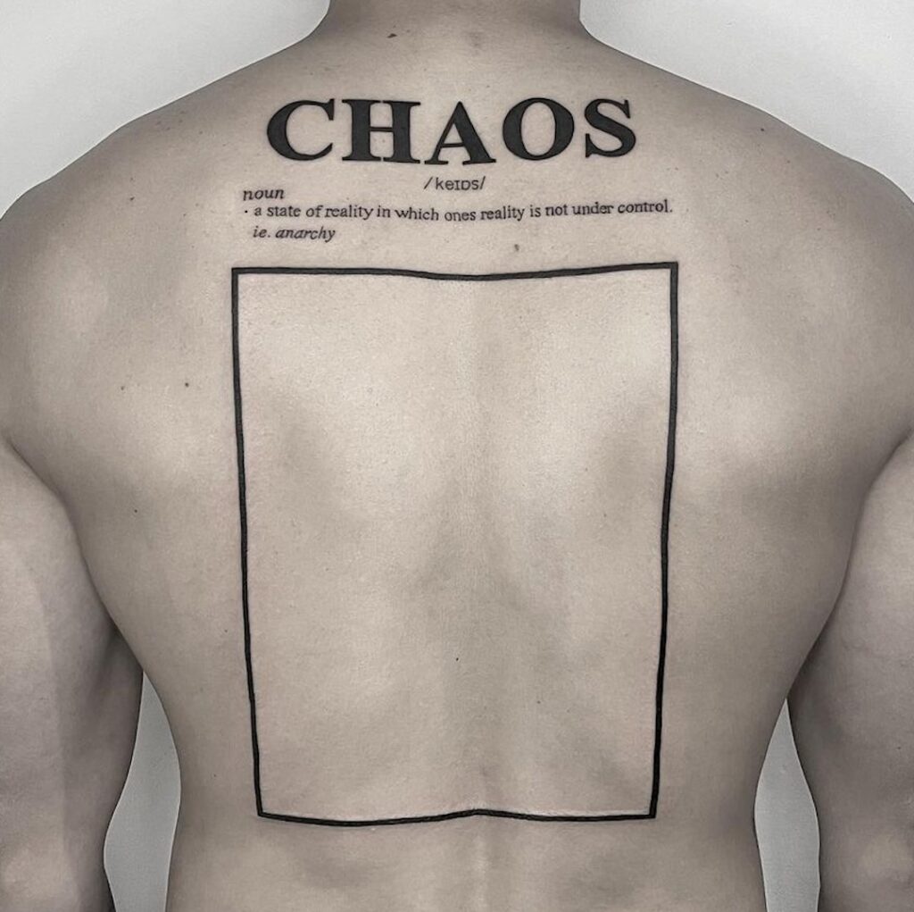 Chaos, Noun Back Tattoo