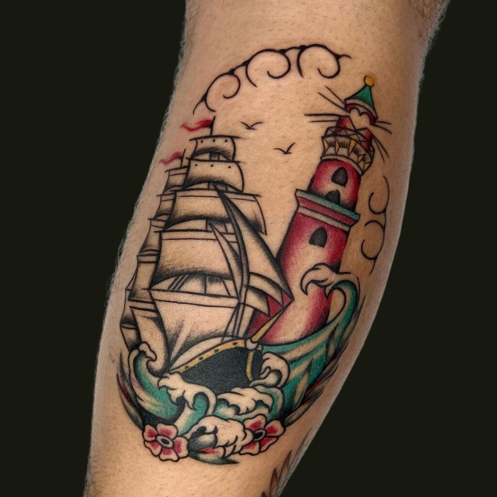 Tatuaggio classico della nave