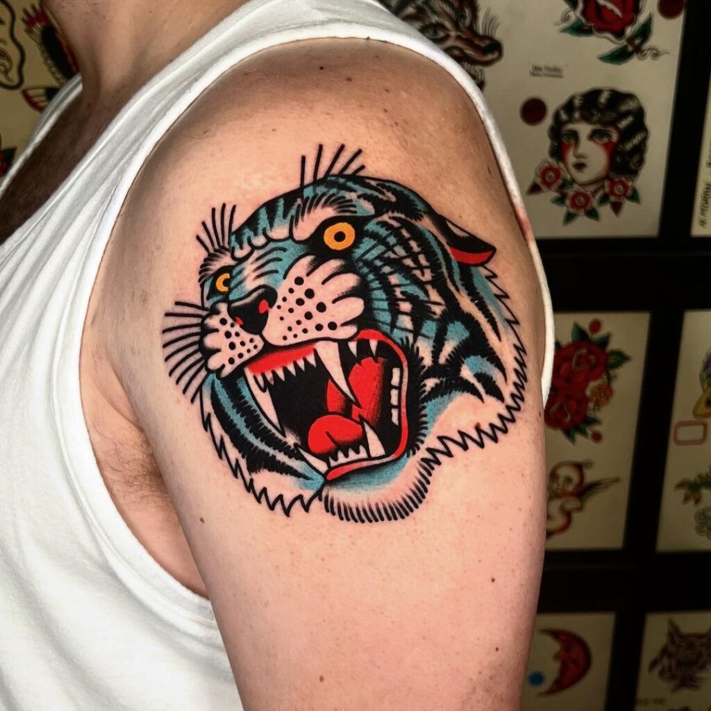 Tatuaje clásico de tigre