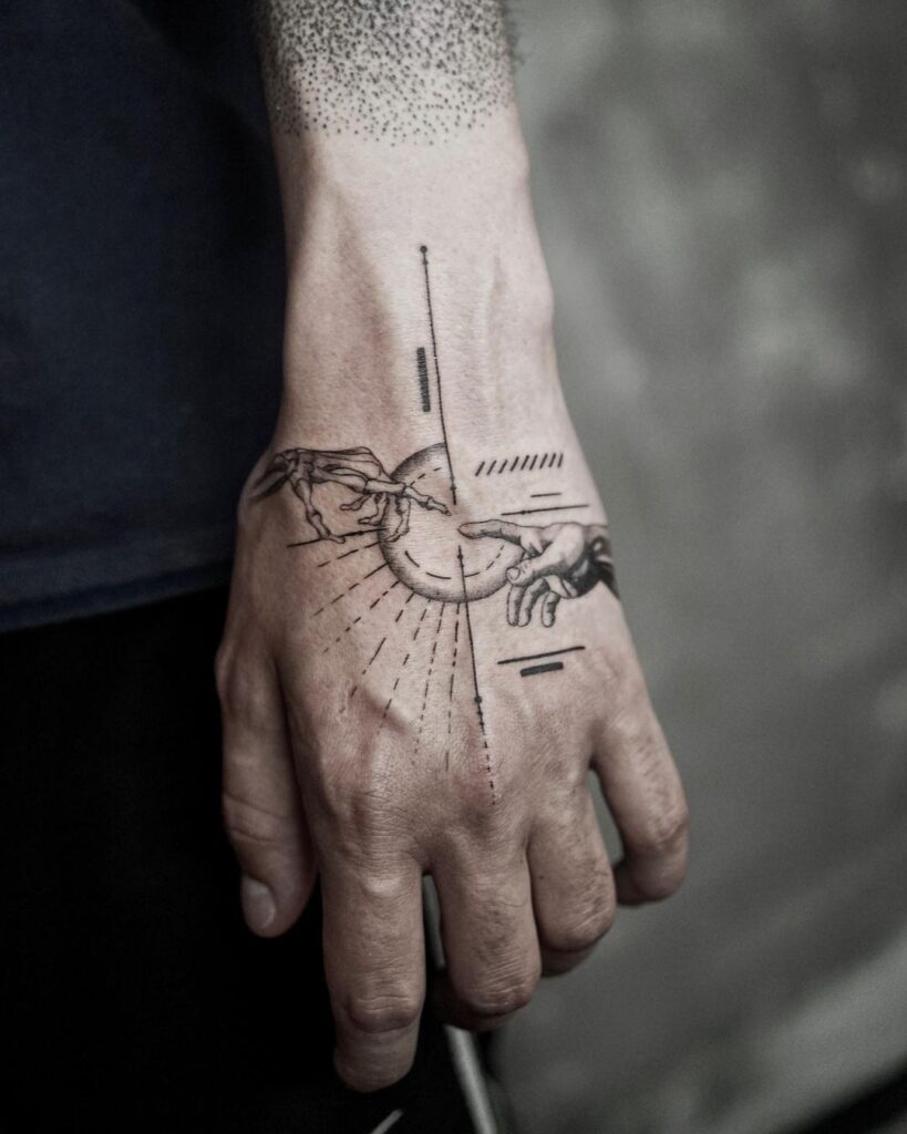 Concepto de tatuaje de mano