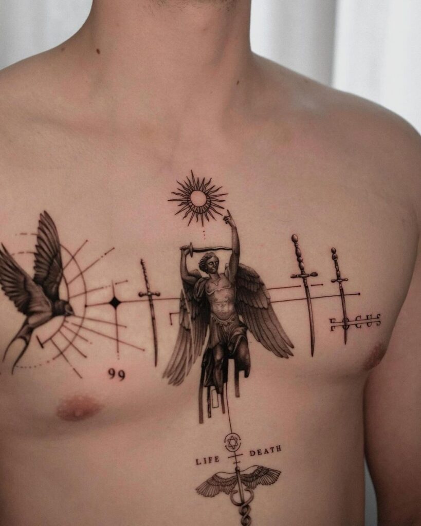 Tatuaggio concettuale sul petto