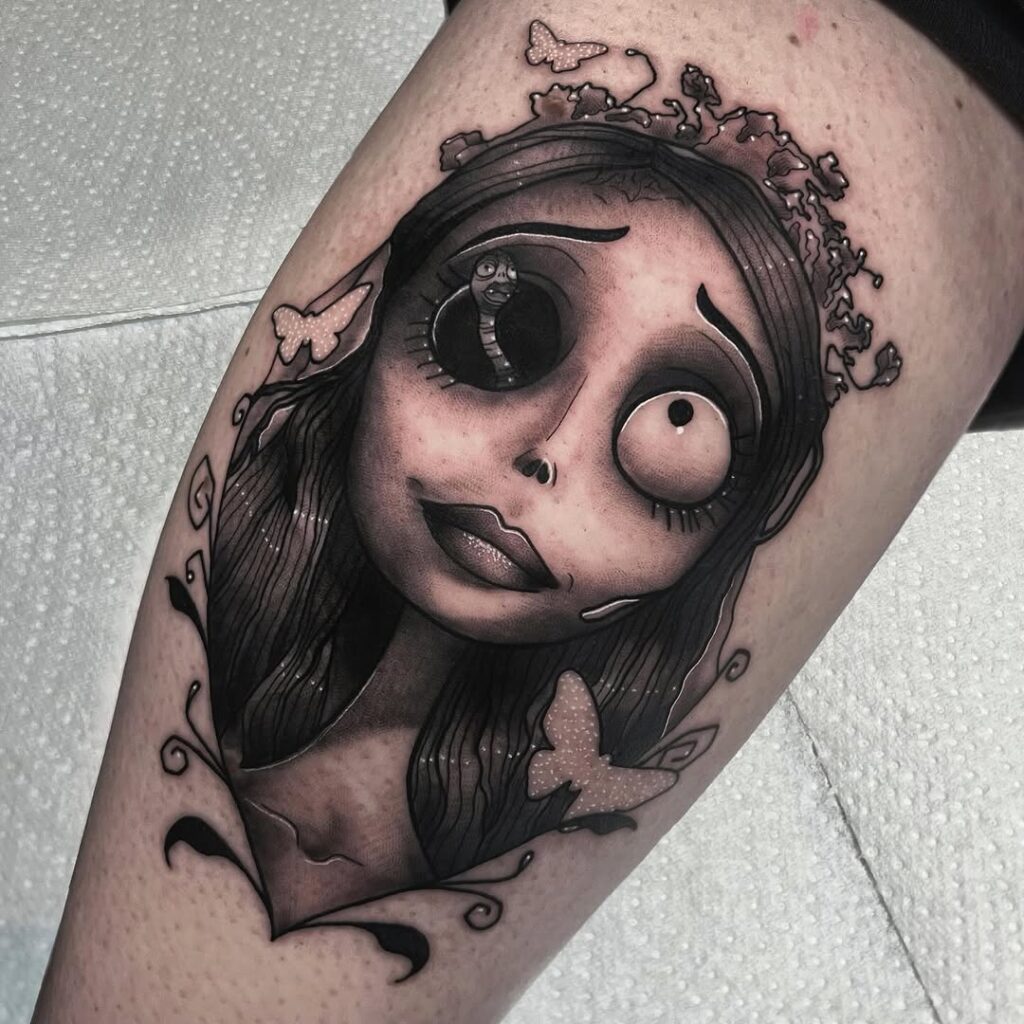 Corpse Bride And Worm Tattoo