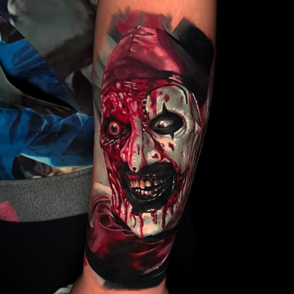 Arte espeluznante El tatuaje del payaso