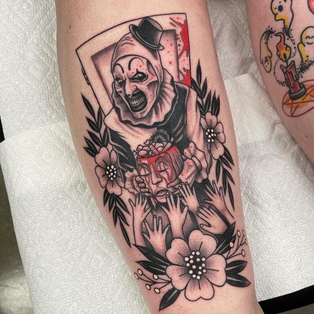 Arte dettagliata Il tatuaggio del clown