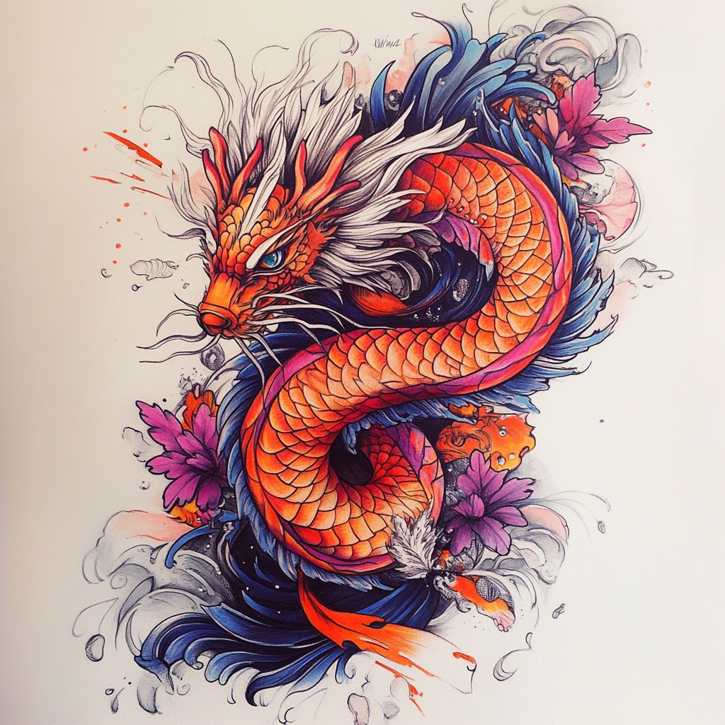 Dragon Tattoo Design Drawing