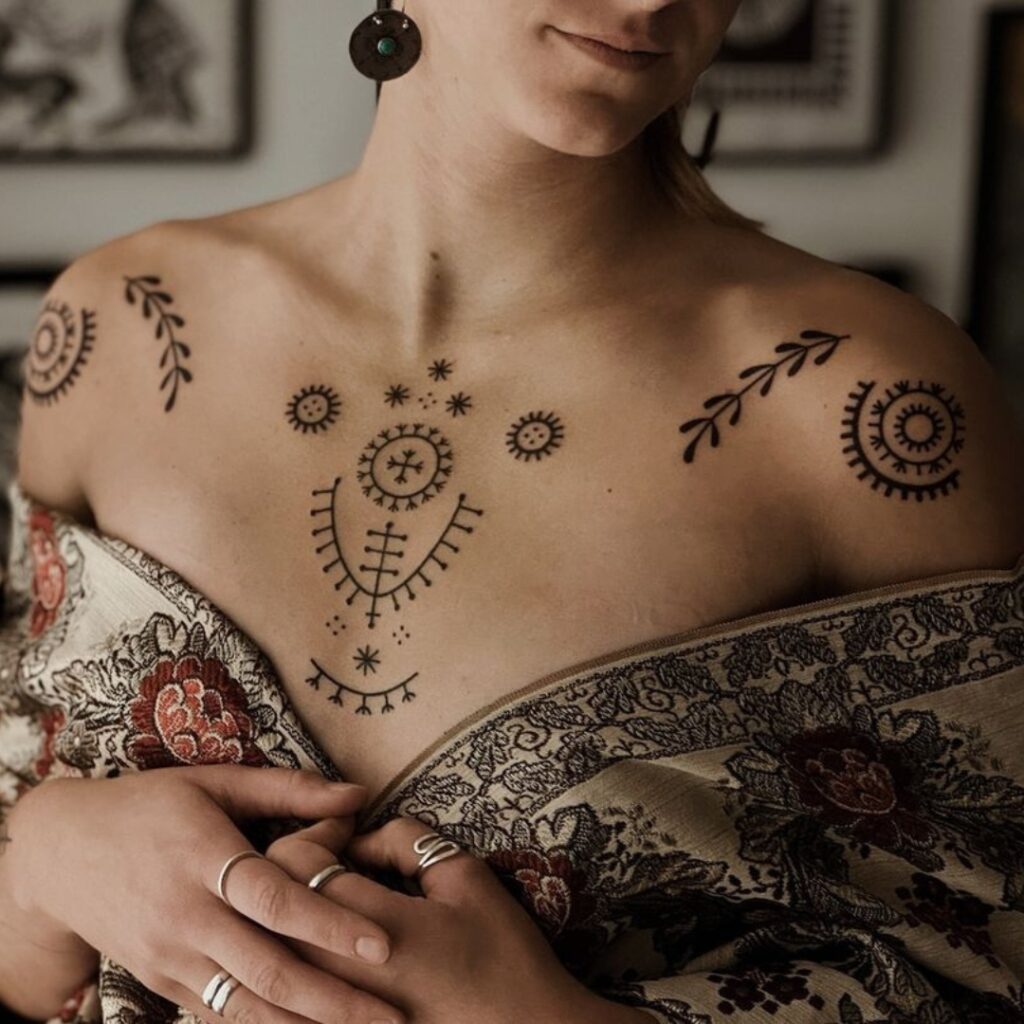 Ethnic Chest Tattoo