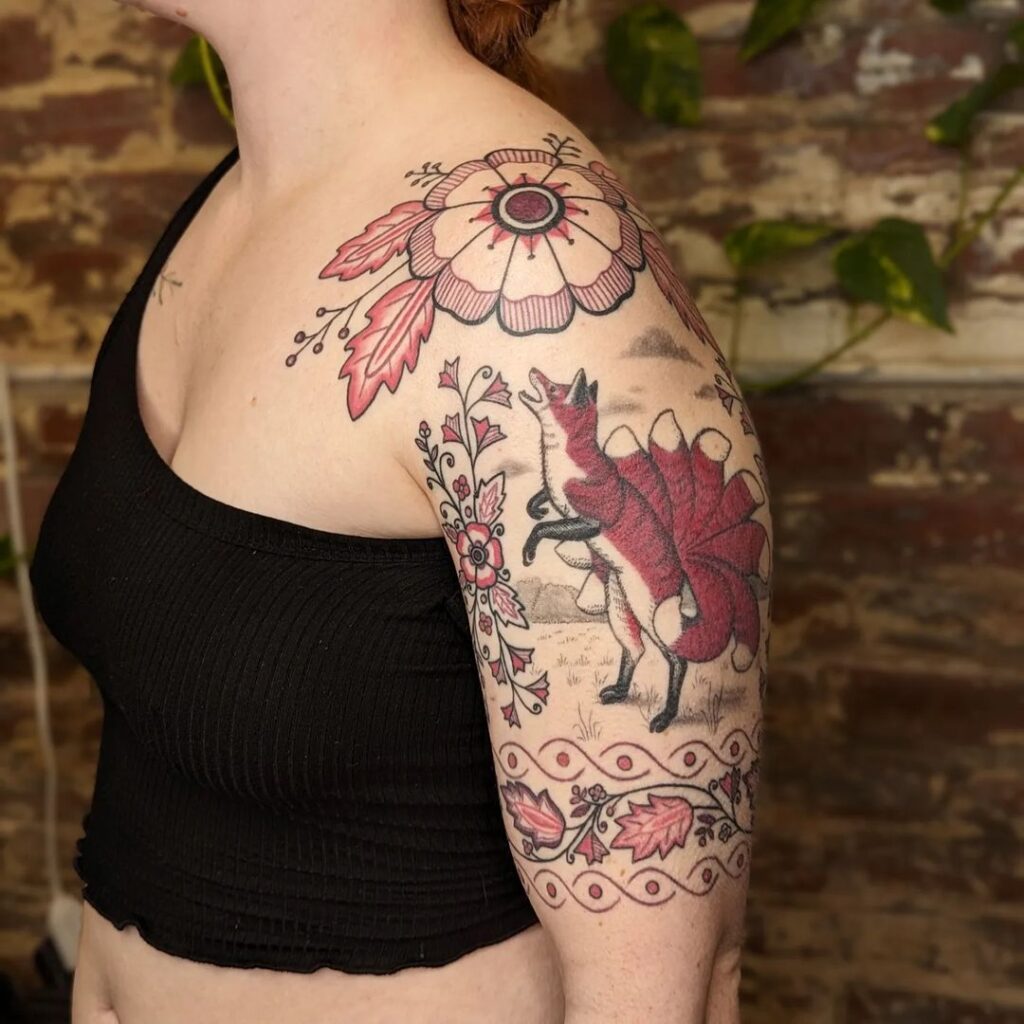 Folk Art Half Sleeve Tattoo