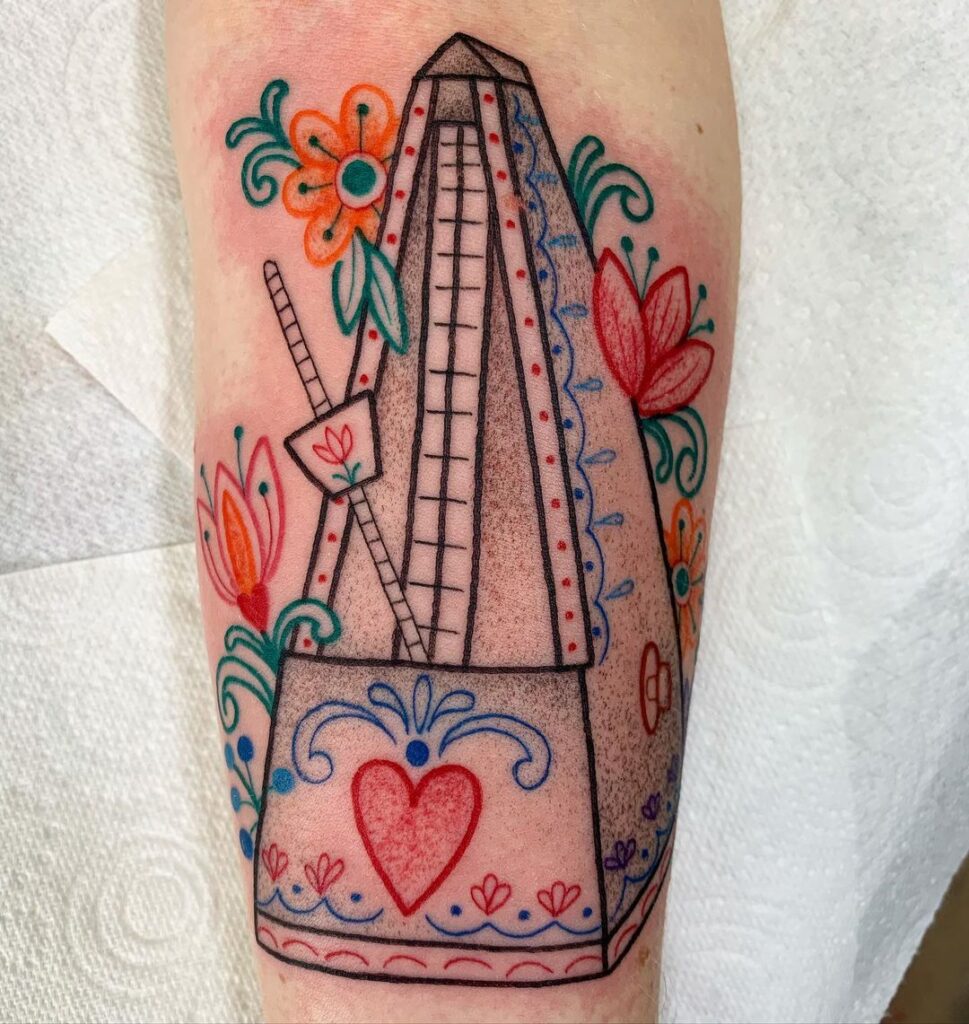 Folk Art Metronome Tattoo