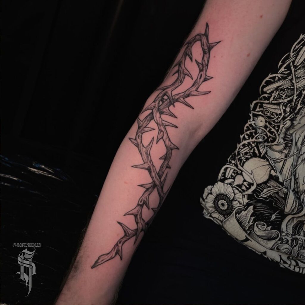 Freehand Thorns Tattoo