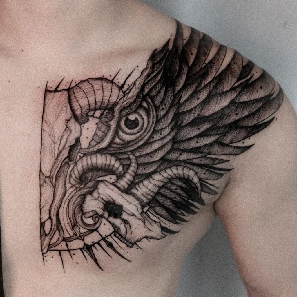 Half Chest Tattoo