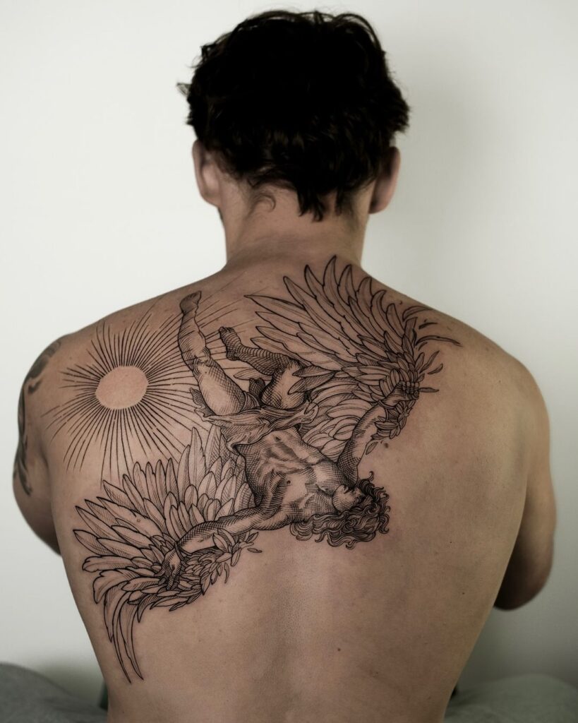 Icarus Back Tattoo