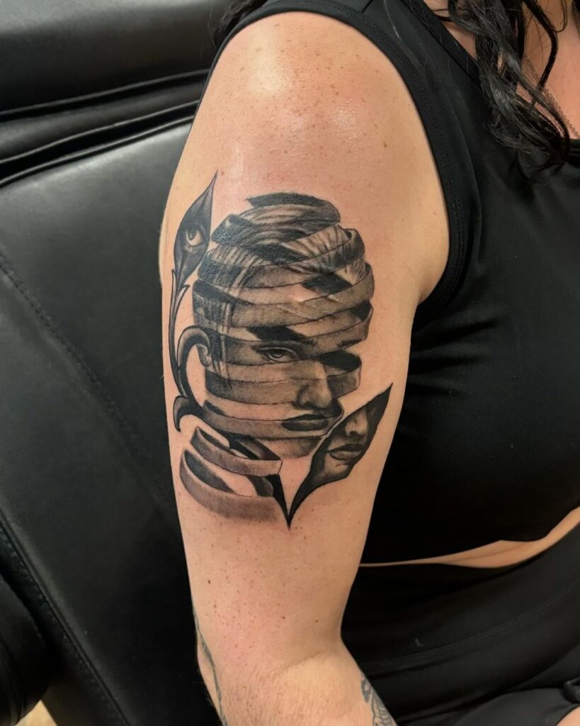 Illusion Portrait Tattoo