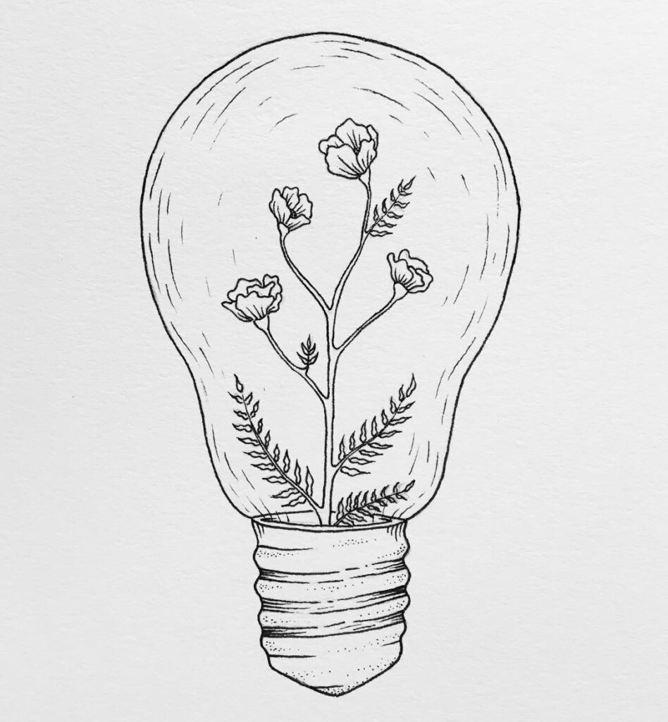 Light Bulb Tattoo Design