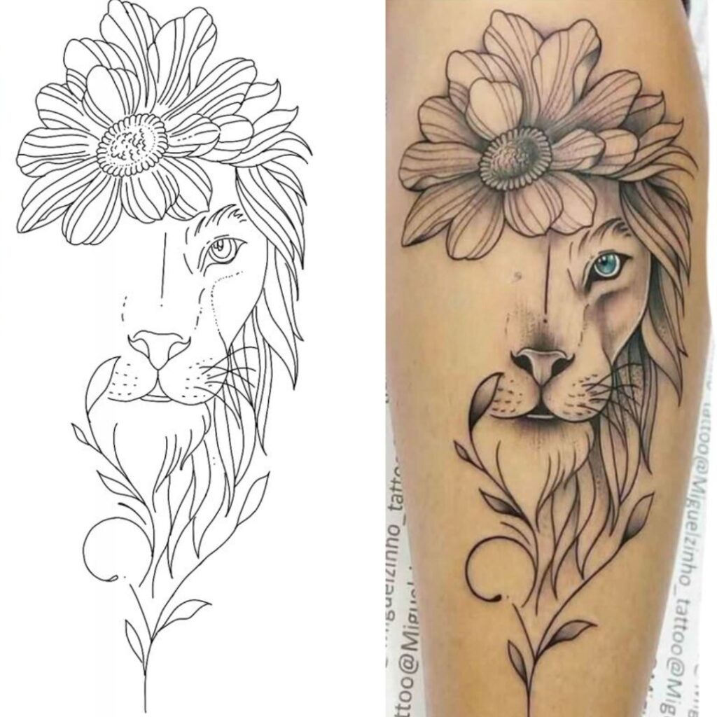 Lion Half-Sleeve Tattoo