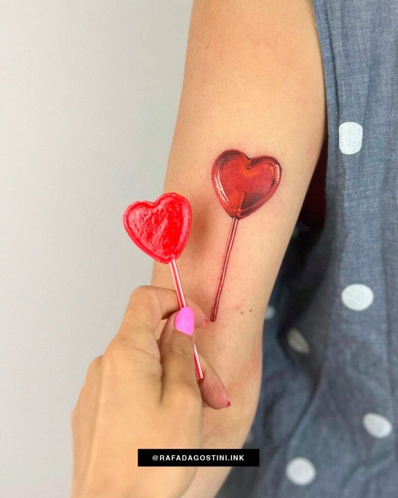 Tatuagem de micro-realismo Lollypop