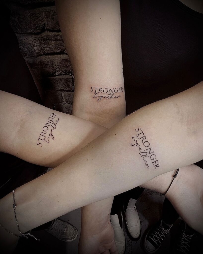 Matching Script Tattoos