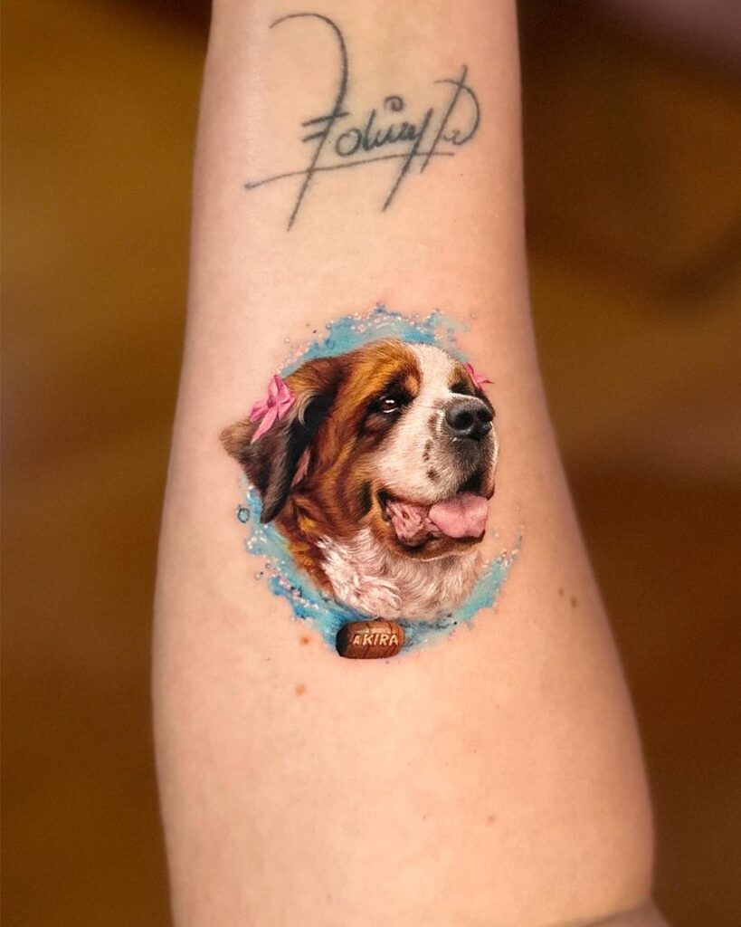 Tatuaje micro realista de perro