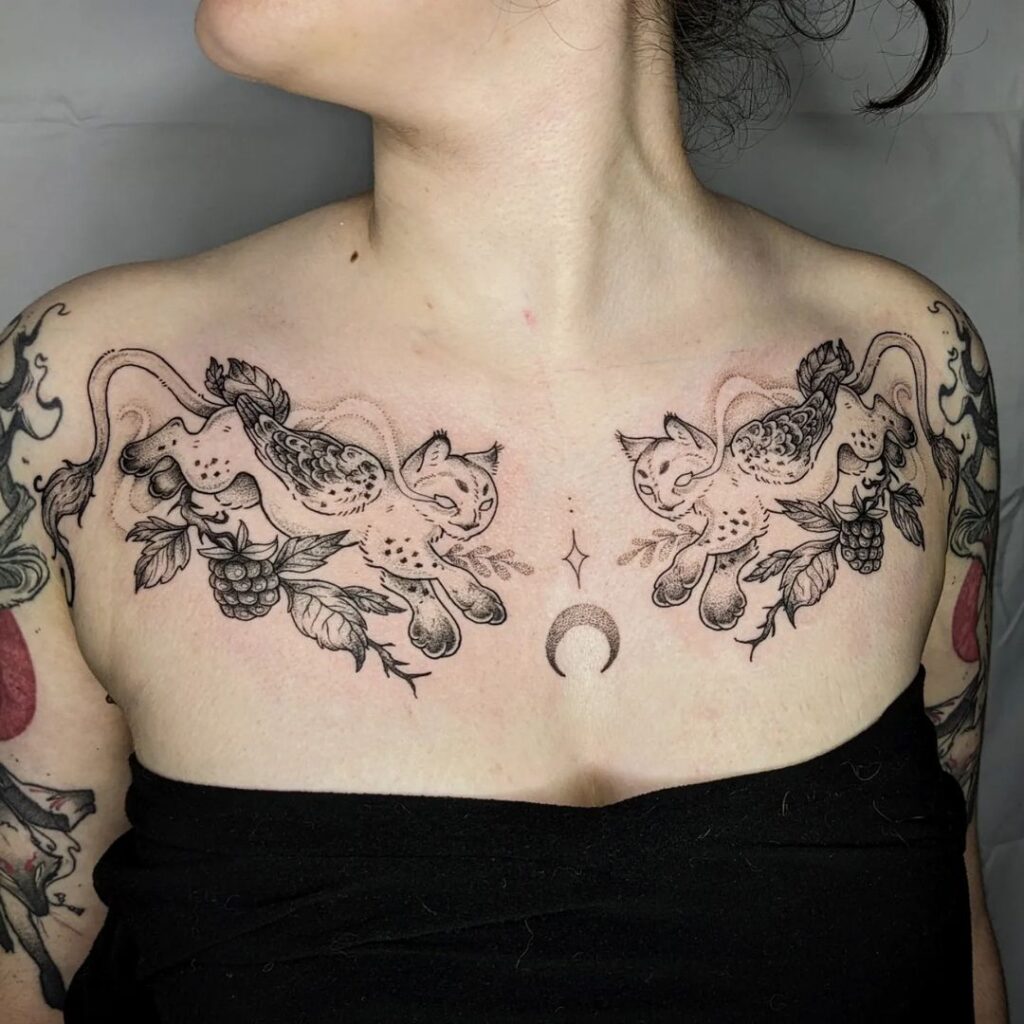 Mythical Creatures Chest Tattoo