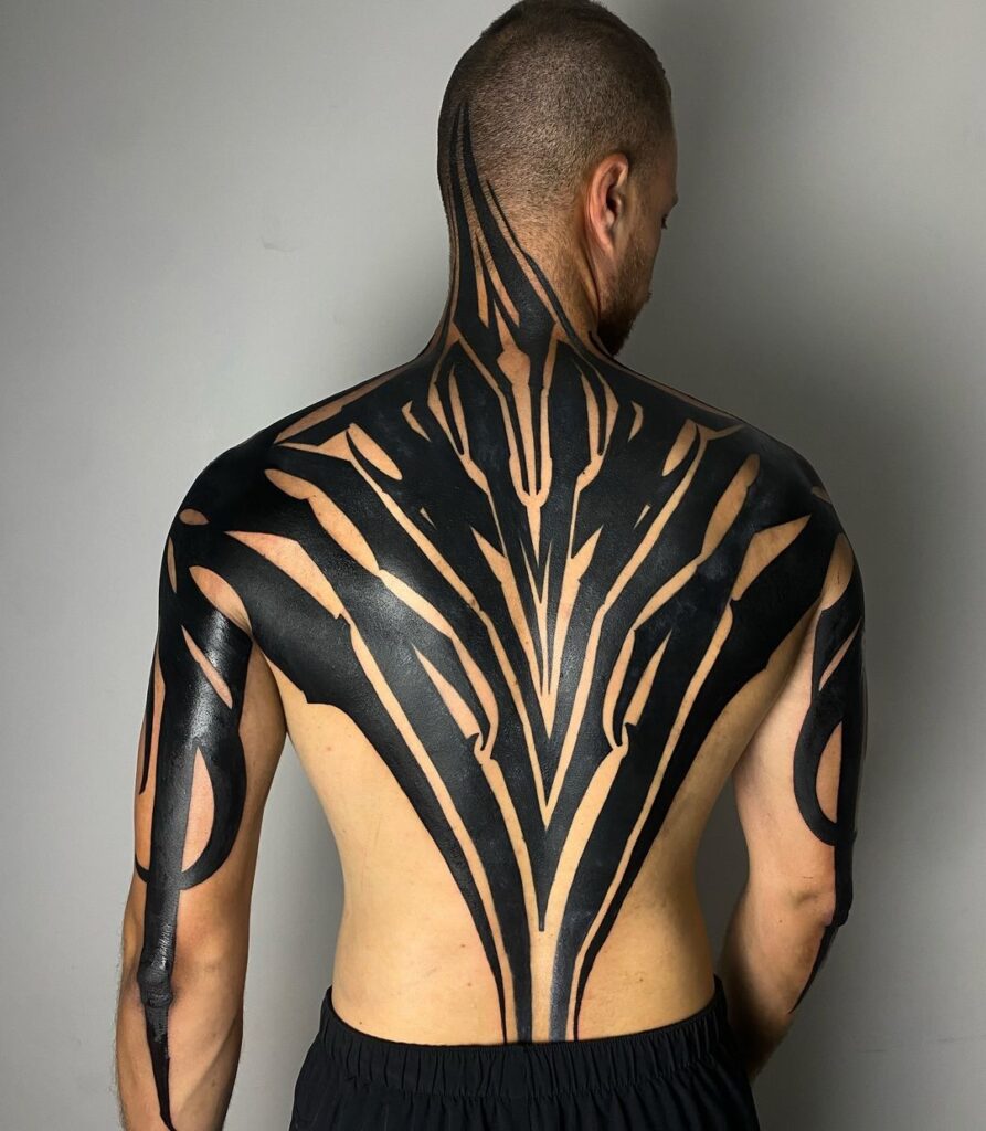 Neo Tribal Full Back Tattoo