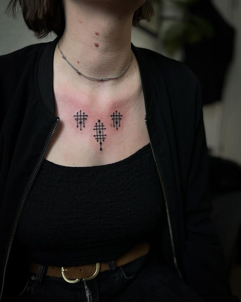 Ornamental Triptych Chest Ink