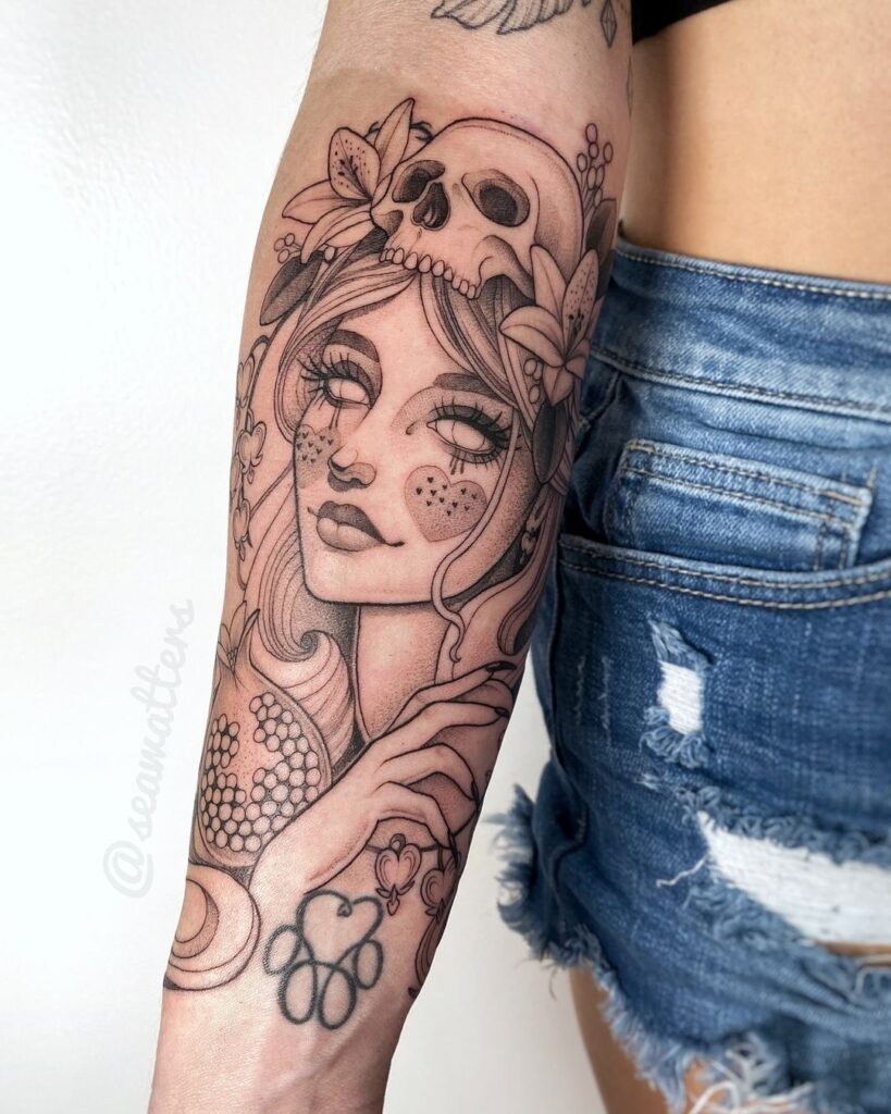 Tatuaje de la diosa Perséfone