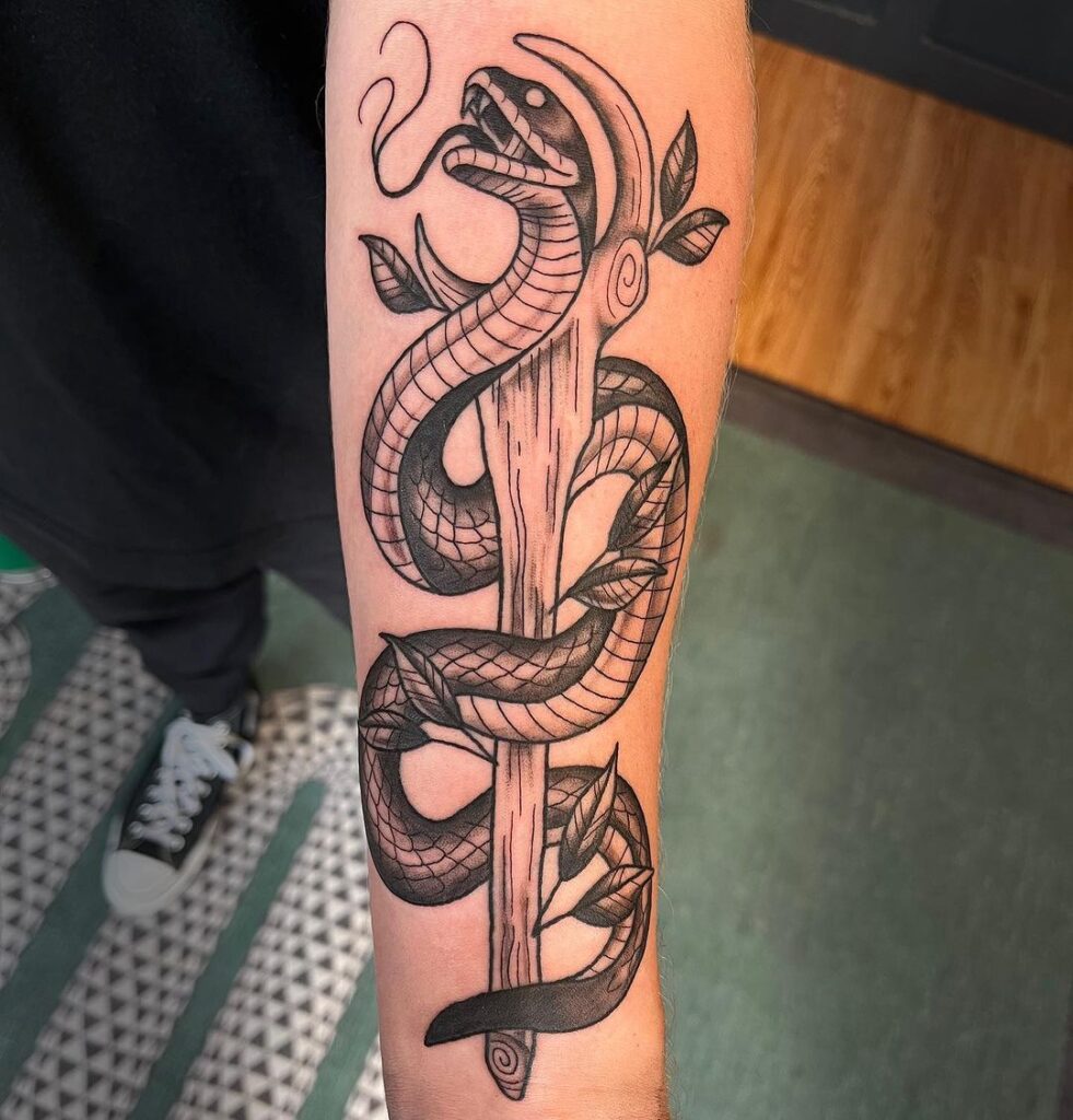 Rod Of Asclepius Tattoo