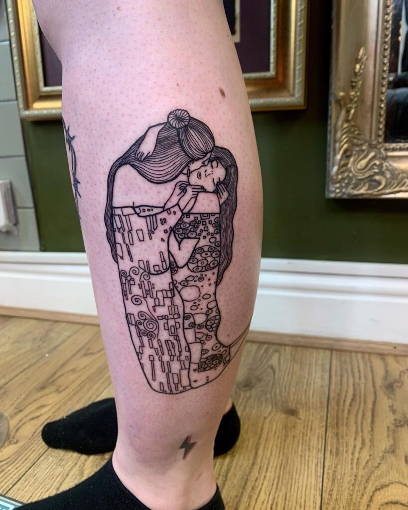 Sapphic Tattoo Inspired By Klimt's Painting The Kiss