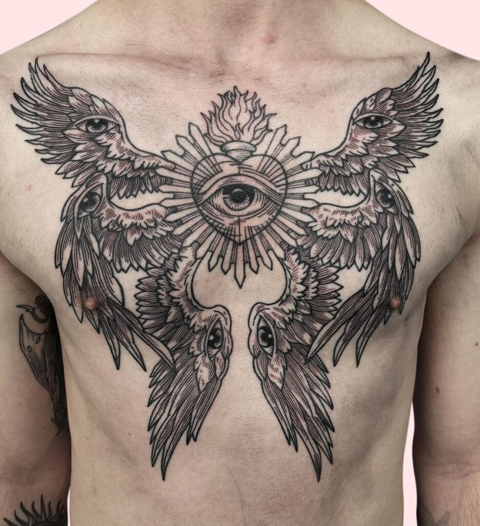 Seraphim Full-Chest Tattoo