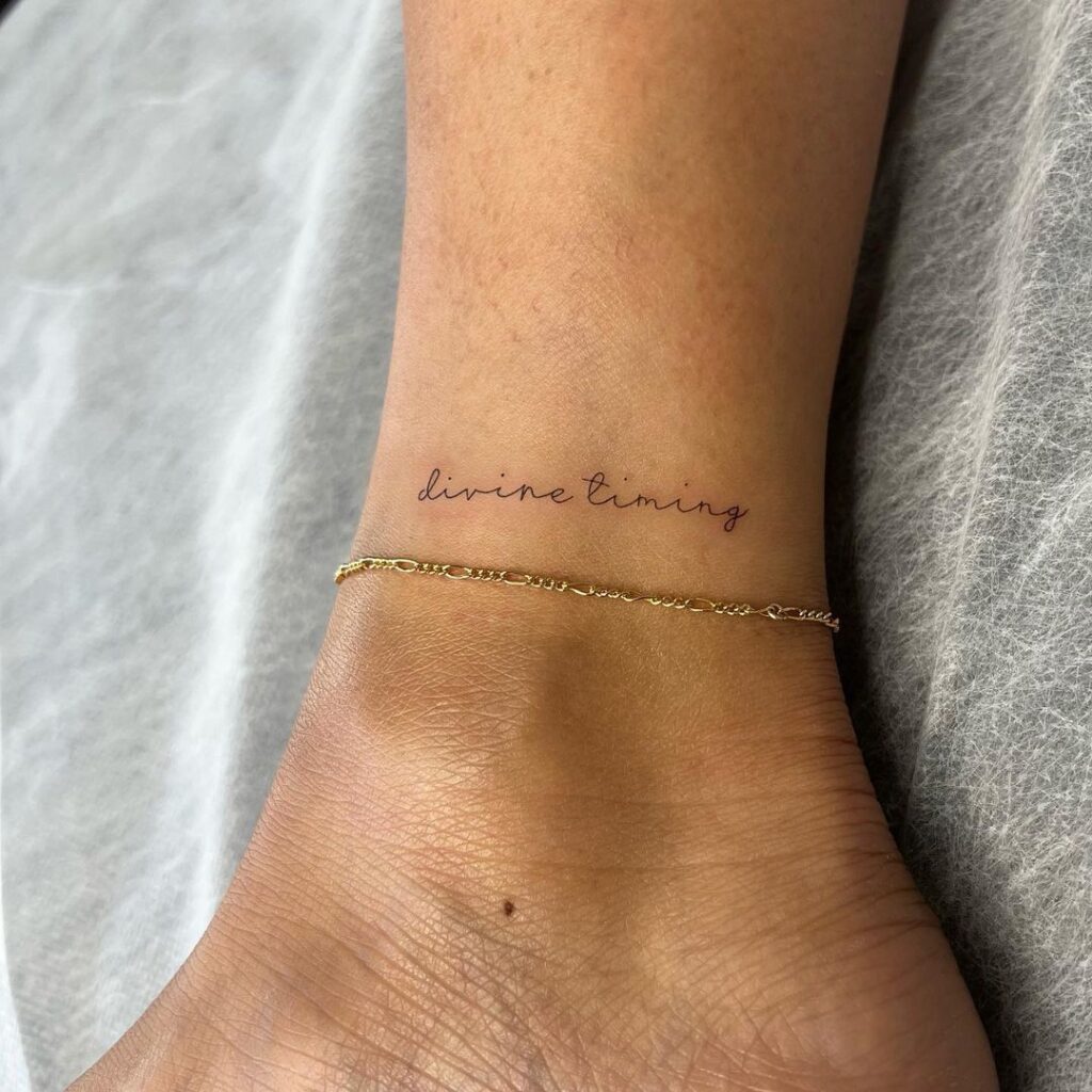 Simple Script Ankle Tattoo