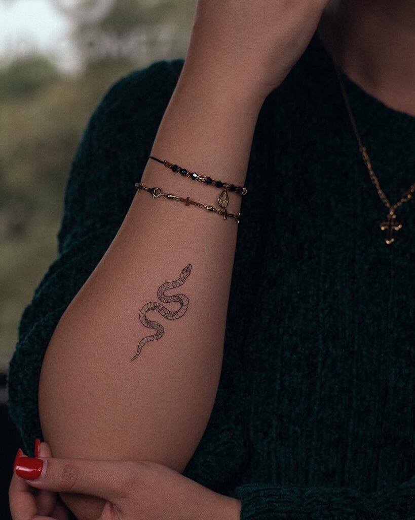 Tatuaje simple de serpiente