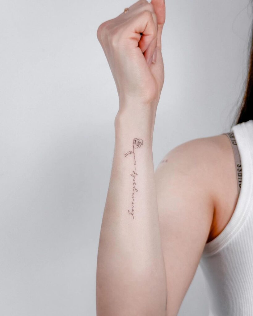 Single-Line Lettering Tattoo