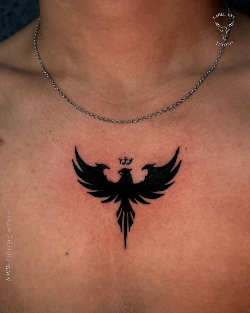 Small Eagle Chest Tattoo