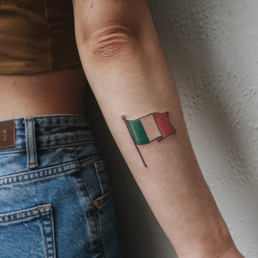 Small Italian Flag Tattoo