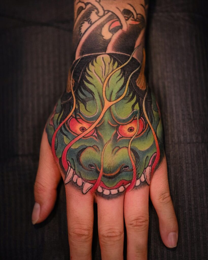 Small Japanese Hand Tattoo