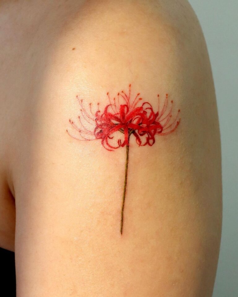 22 Red Spider Lily Tattoos That Are Simply Remarkable