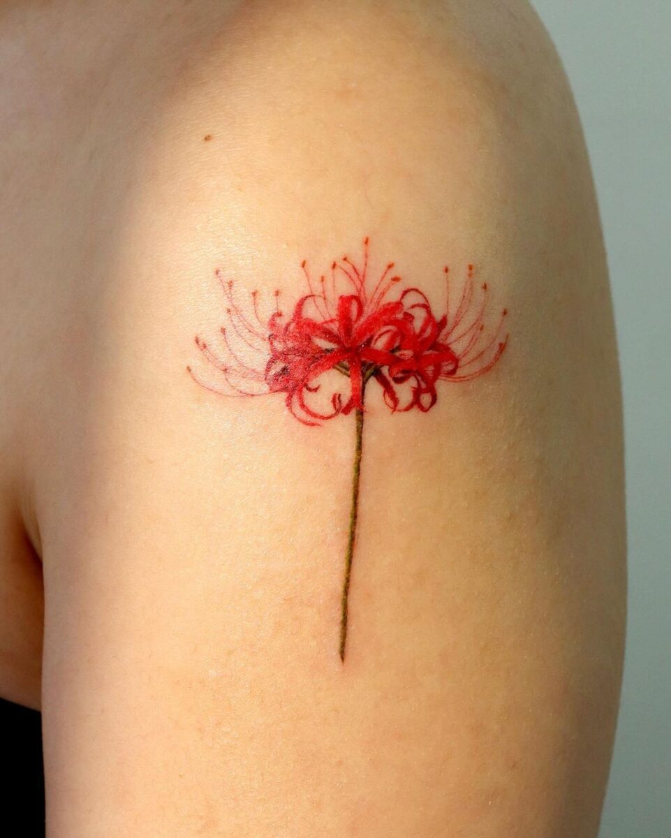 22 Red Spider Lily Tattoos That Are Simply Remarkable