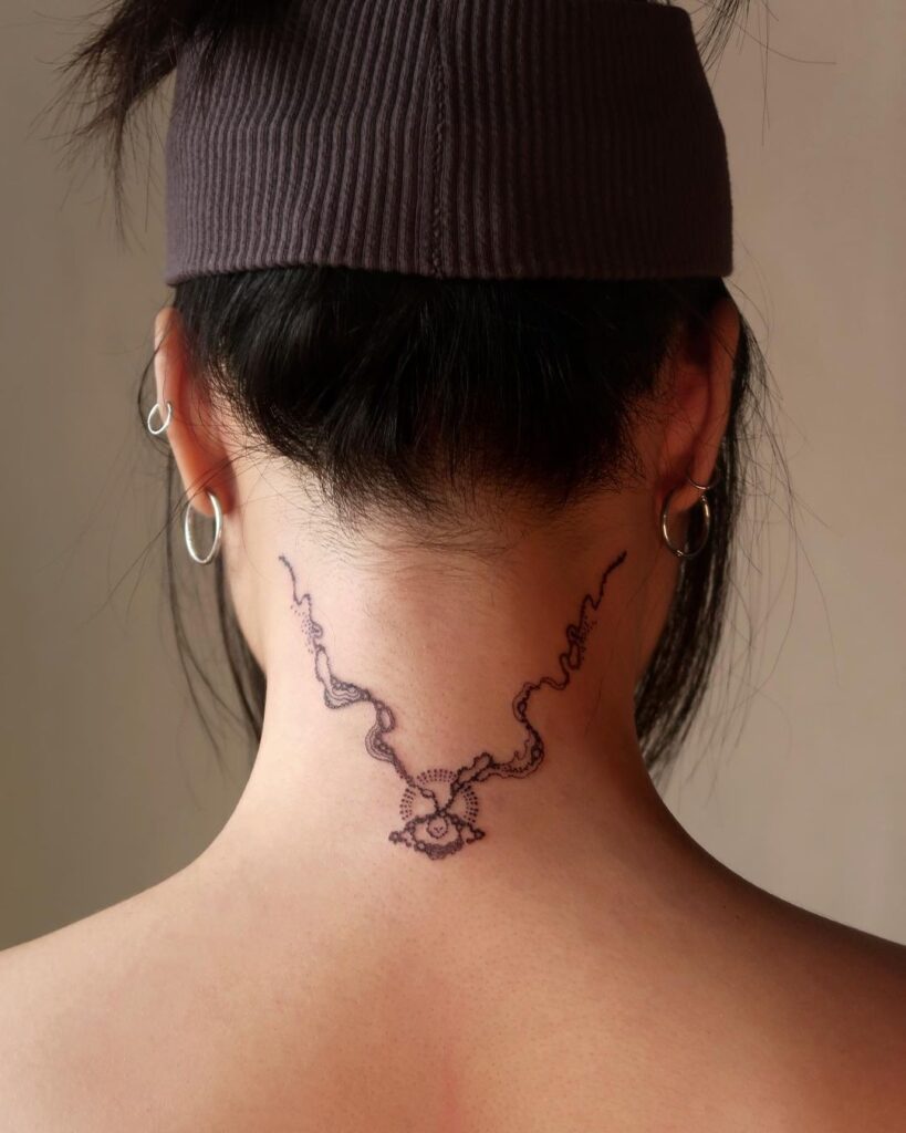 Spiritual Neck Tattoo