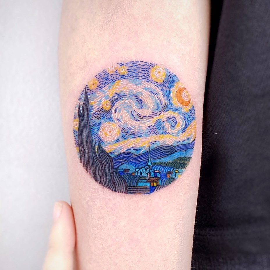 Tatuaggio della notte stellata