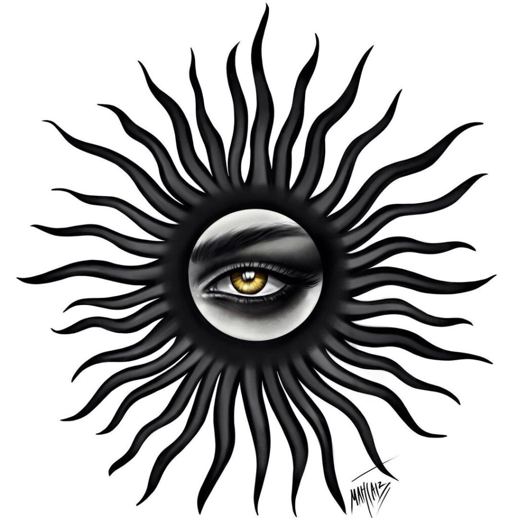 Diseño del tatuaje del sol