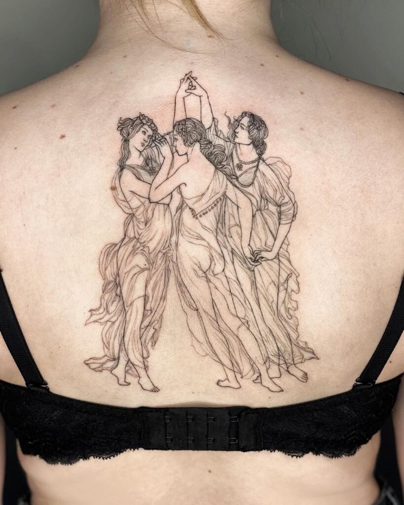 Le tre grazie del tatuaggio "Primavera