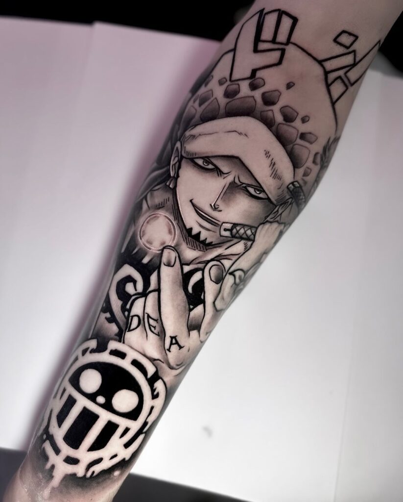 Trafalgar D. Ley de Aguas Anime Tattoo