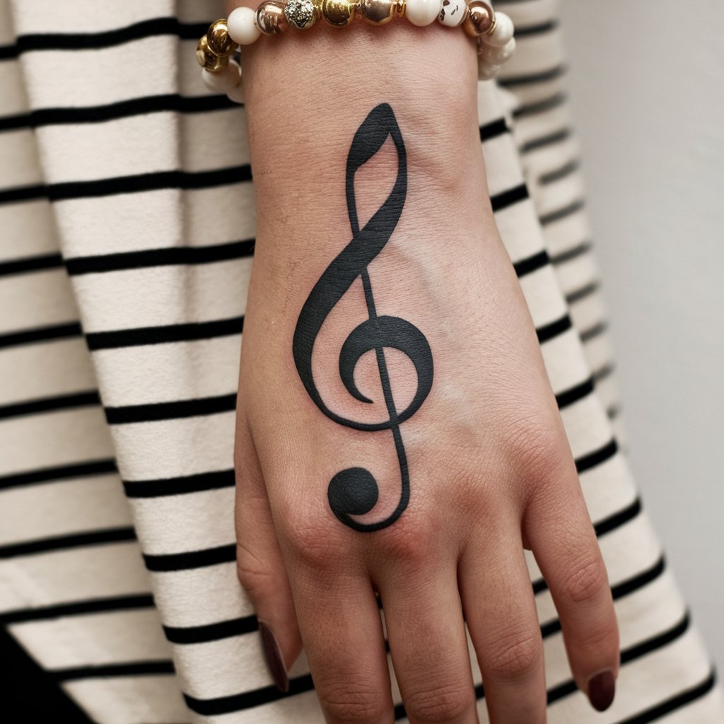 Treble Clef Symbol Tattoo