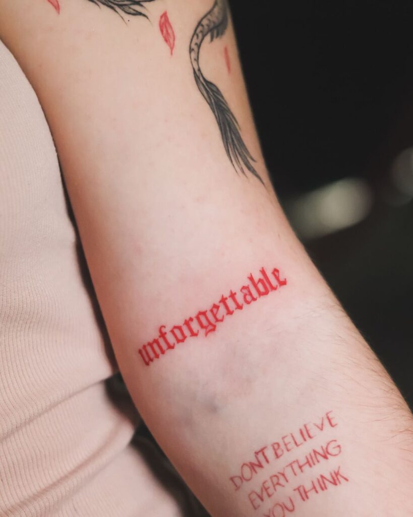 Unforgettable Red Ink Script