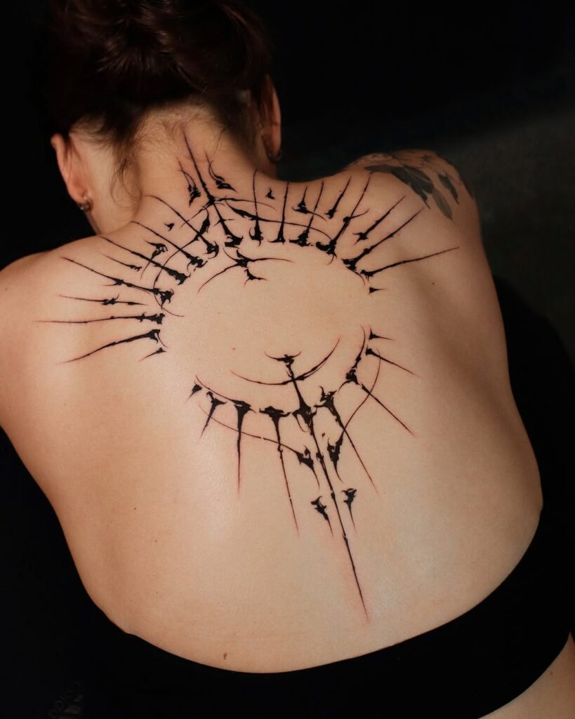 Upper Back Abstract Tattoo