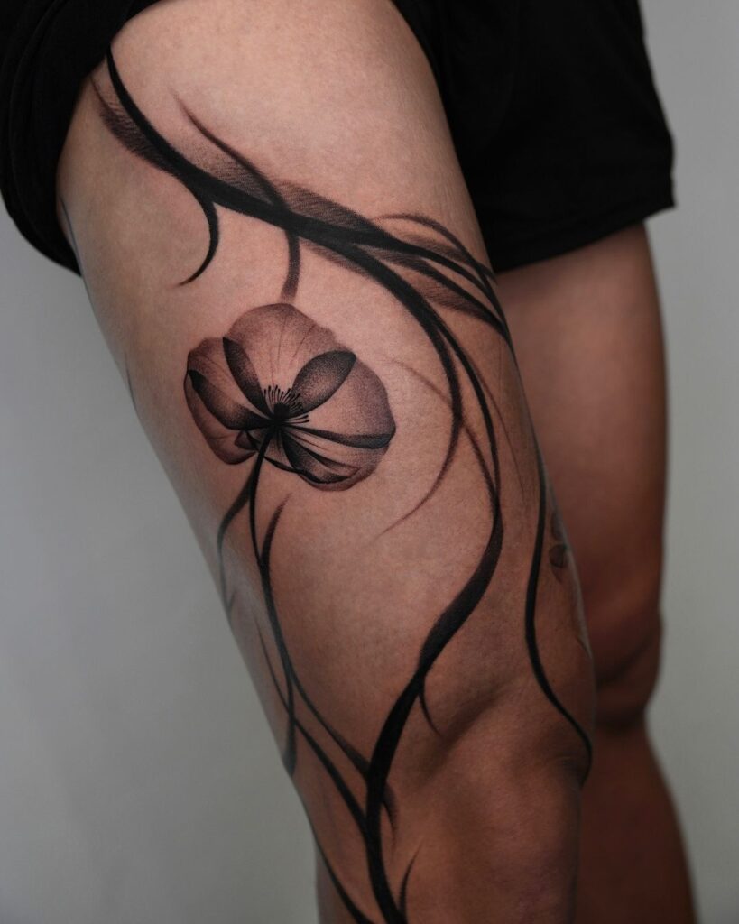 Tatuagem de flores de raio X