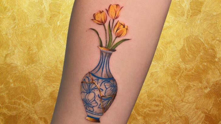 15 preciosos tatuajes inspirados en el Kintsugi que celebran la belleza de lo roto